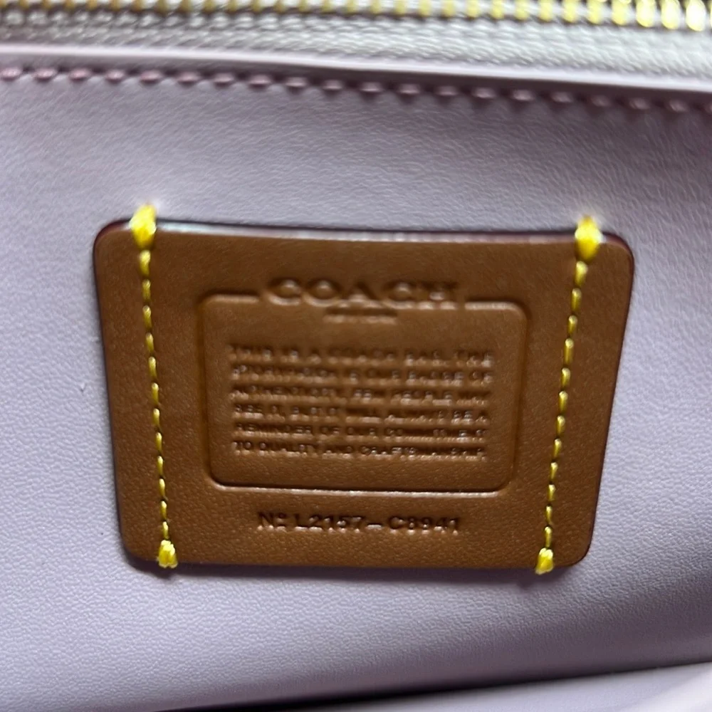 Coach Lilac Croc-Embossed Leather Crossbody Bag